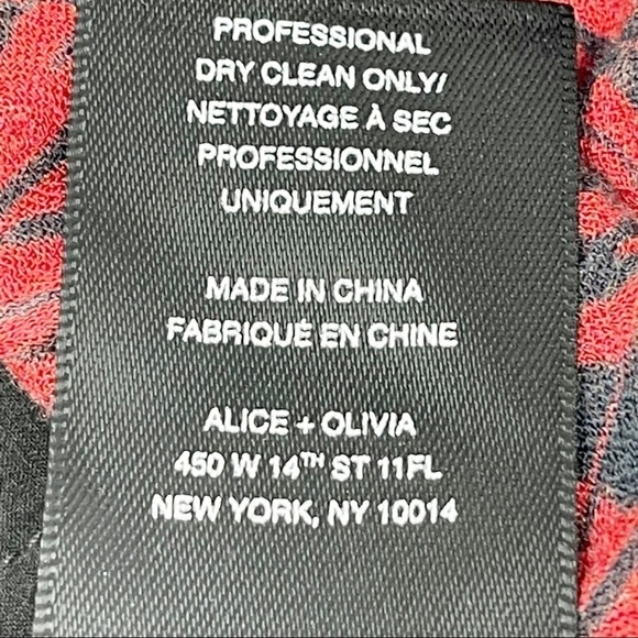 ALICE + OLIVIA Women’s Black Red ROMANTIC BUTTERFLY Print Elastic Waist Pants XS - Picture 9 of 10